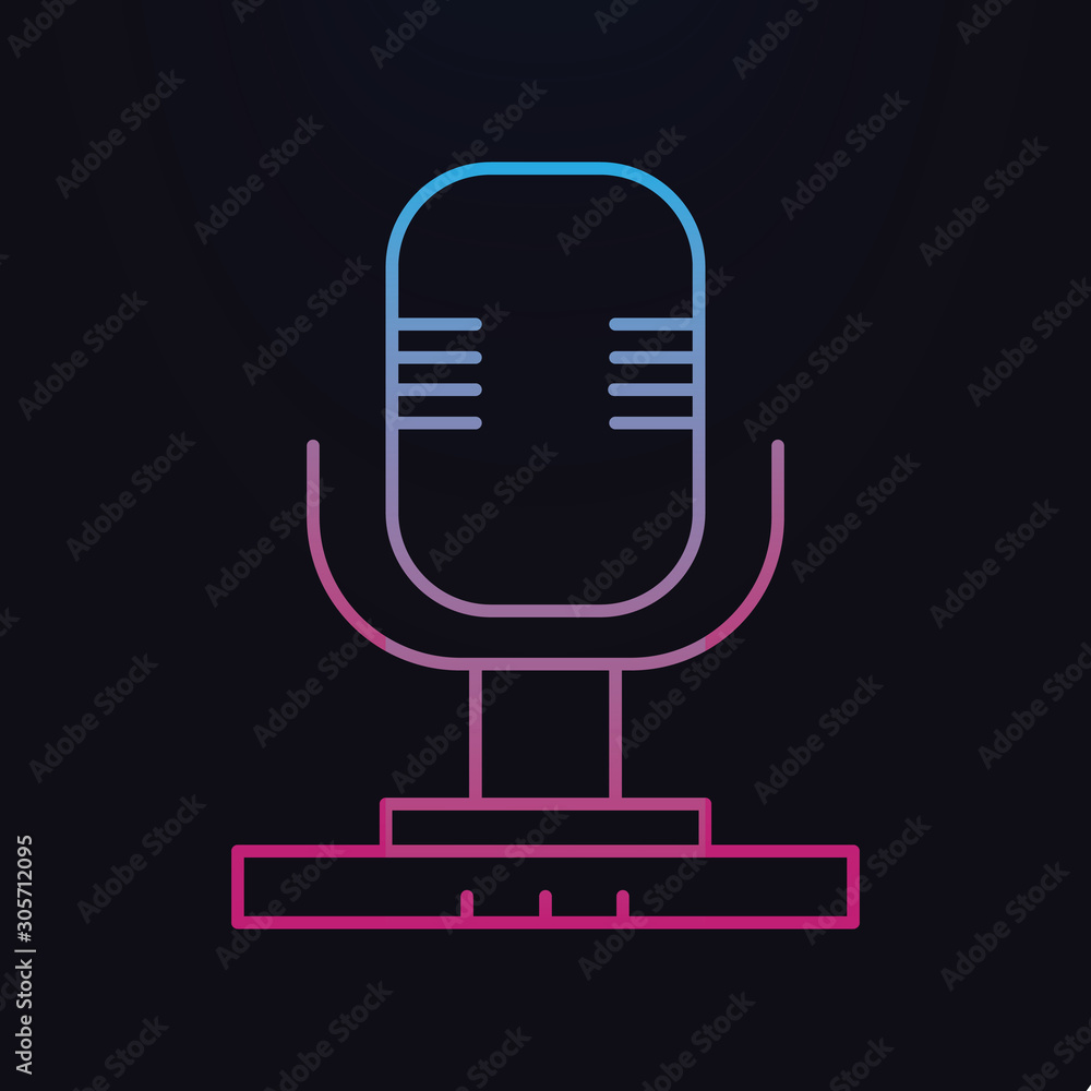 Poster microphone nolan icon. simple thin line, outline vector of party icons for ui and ux, website or mob