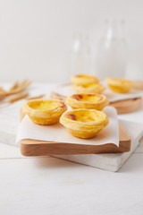 Egg tart dessert on the table.
