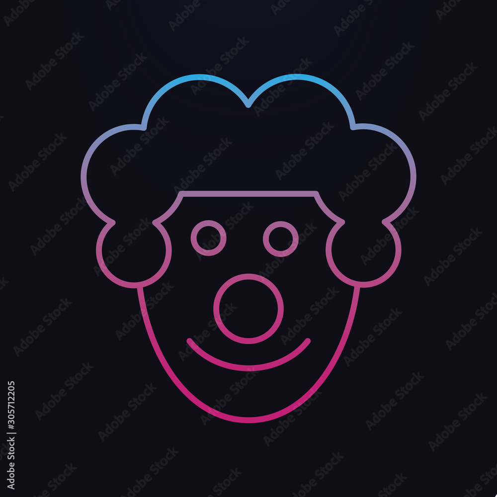 Poster cute smiling clown nolan icon. simple thin line, outline vector of party icons for ui and ux, websit