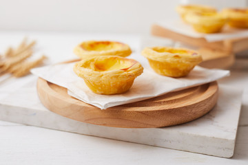 Egg tart dessert on the table.