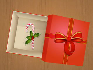 candy cane in Christmas box