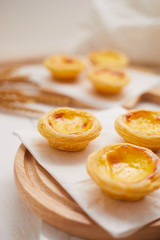 Egg tart dessert on the table.