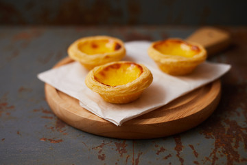 Egg tart dessert on the table.