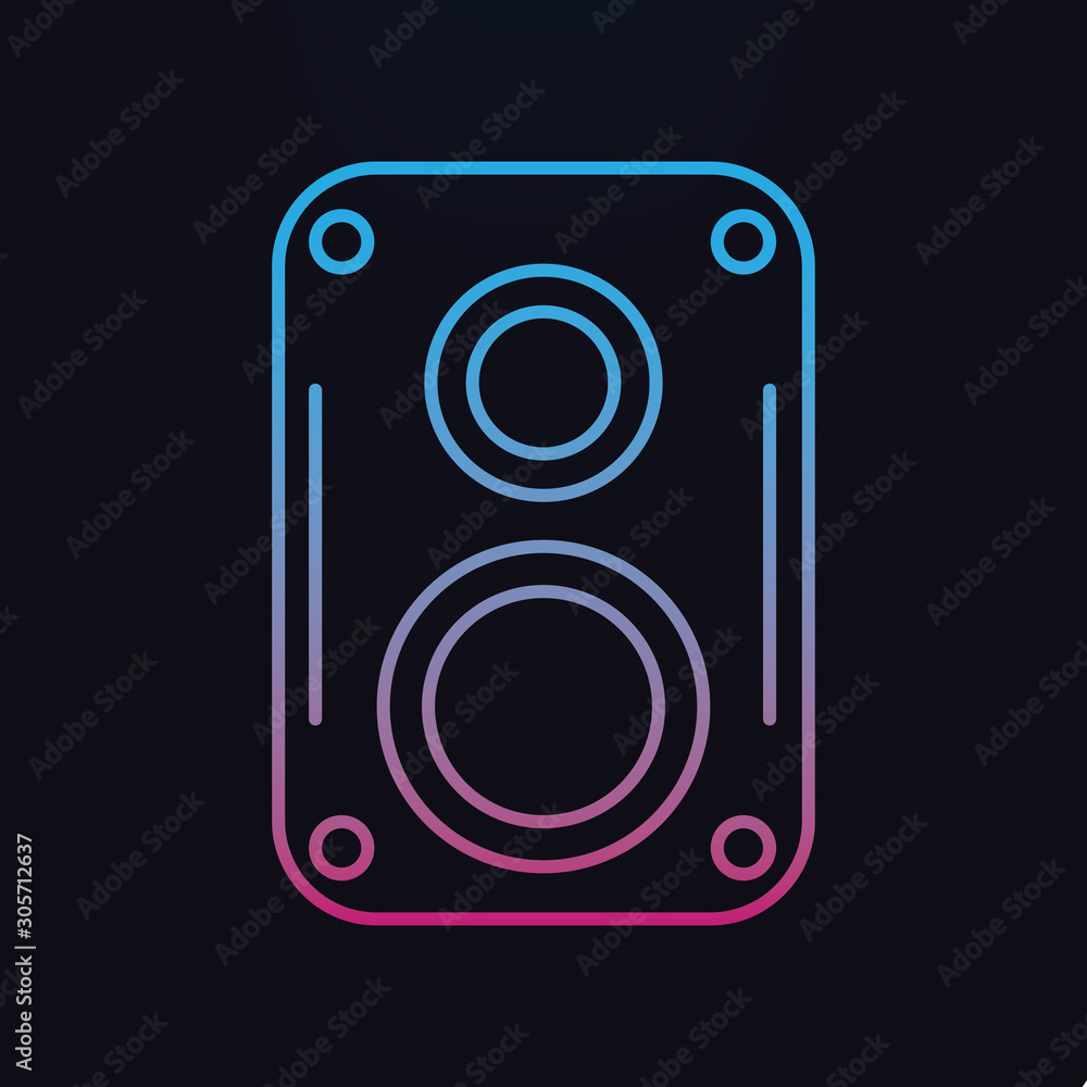 Poster music speaker nolan icon. simple thin line, outline vector of party icons for ui and ux, website or 