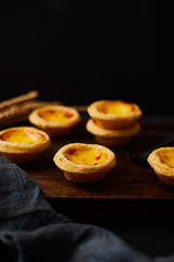 Egg tart dessert on the table.