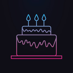 Birthday cake nolan icon. Simple thin line, outline vector of party icons for ui and ux, website or mobile application