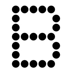 Dot alphabet make from circle letter B isolated on white background