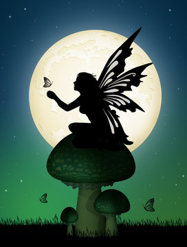illustration of fairy in the wood