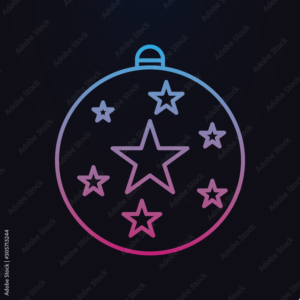 Poster toy ball for holiday fir-tree nolan icon. simple thin line, outline vector of party icons for ui and