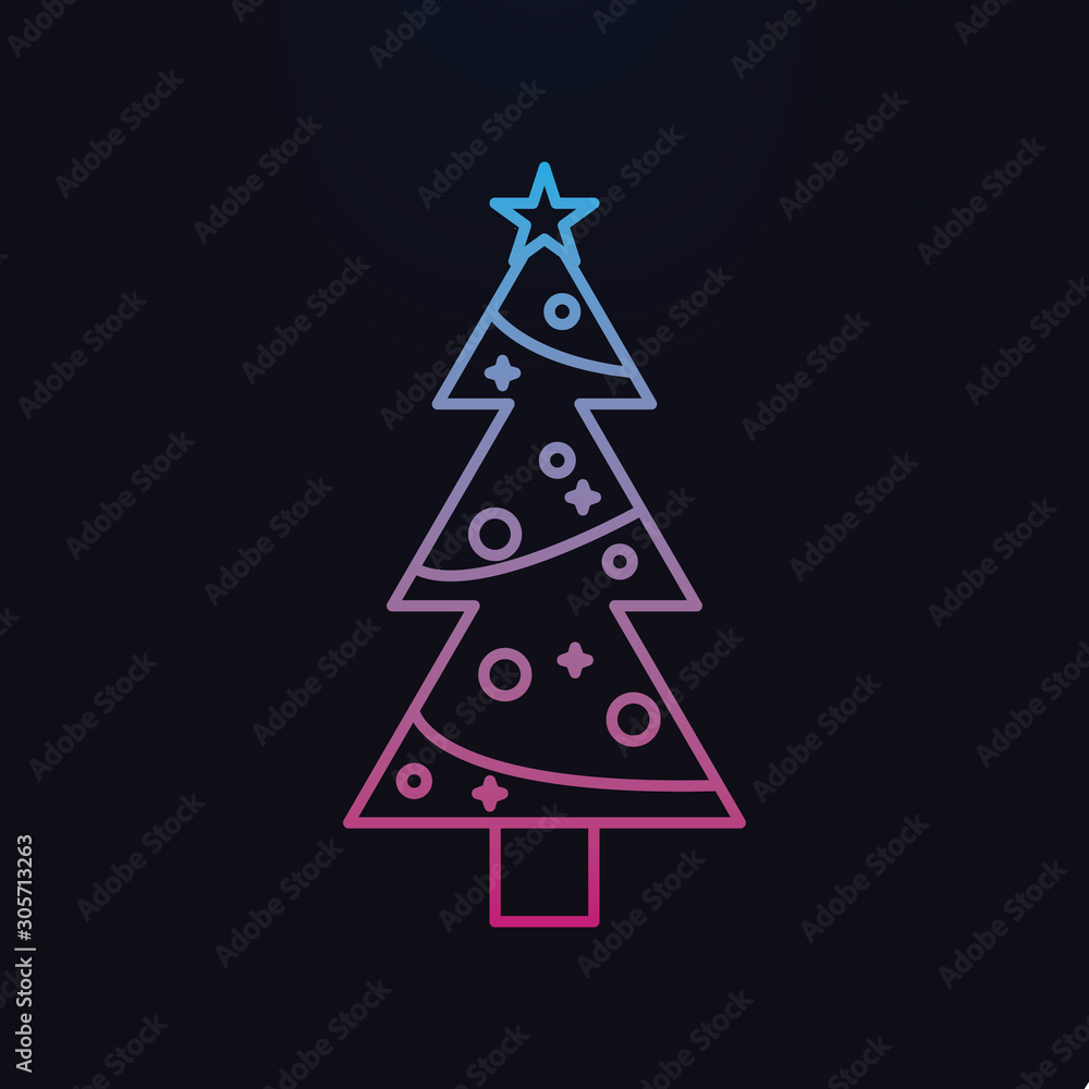 Poster christmas tree nolan icon. simple thin line, outline vector of party icons for ui and ux, website or