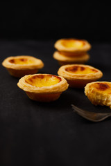 Egg tart dessert on the table.