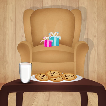 milk and biscuit for Santa Claus