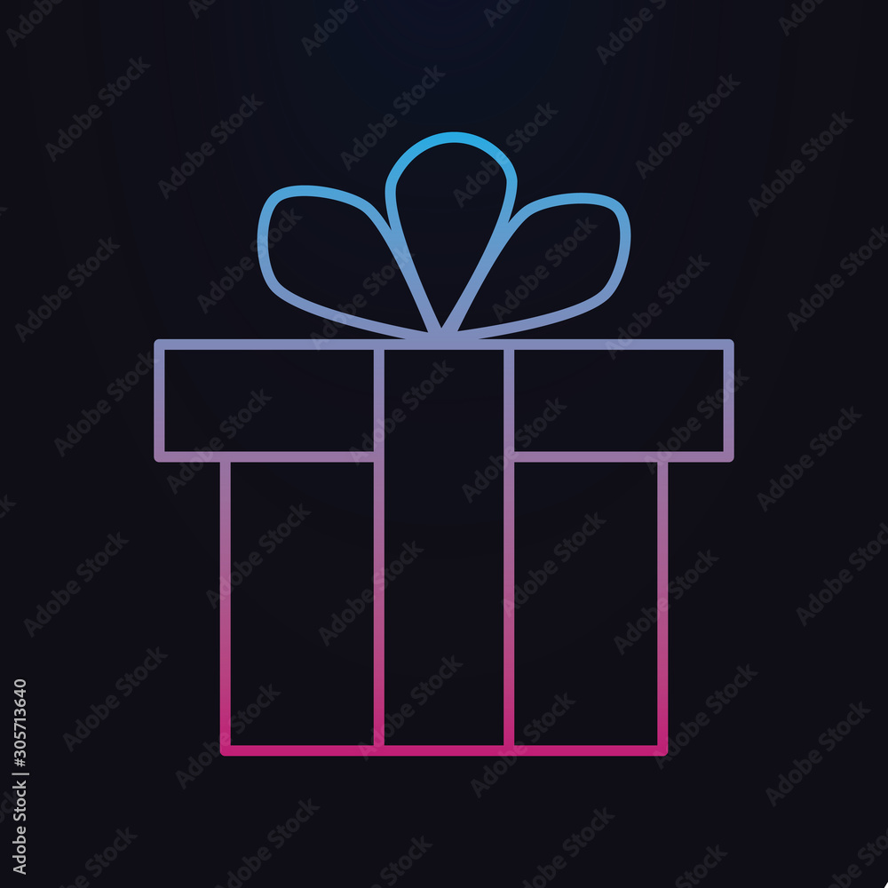Poster gift box present nolan icon. simple thin line, outline vector of party icons for ui and ux, website 