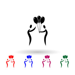 Give balls multi color icon. Simple glyph, flat vector of party icons for ui and ux, website or mobile application
