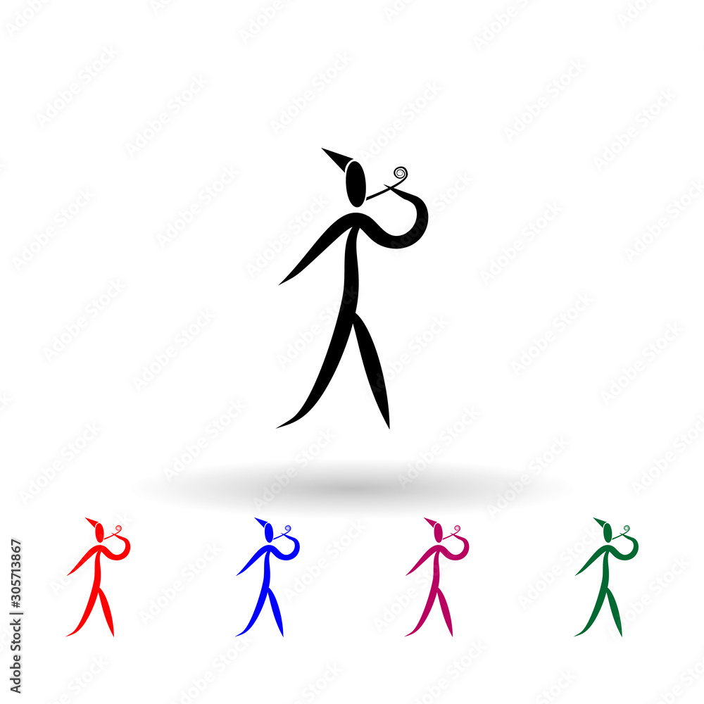 Poster blow to blowout multi color icon. simple glyph, flat vector of party icons for ui and ux, website or
