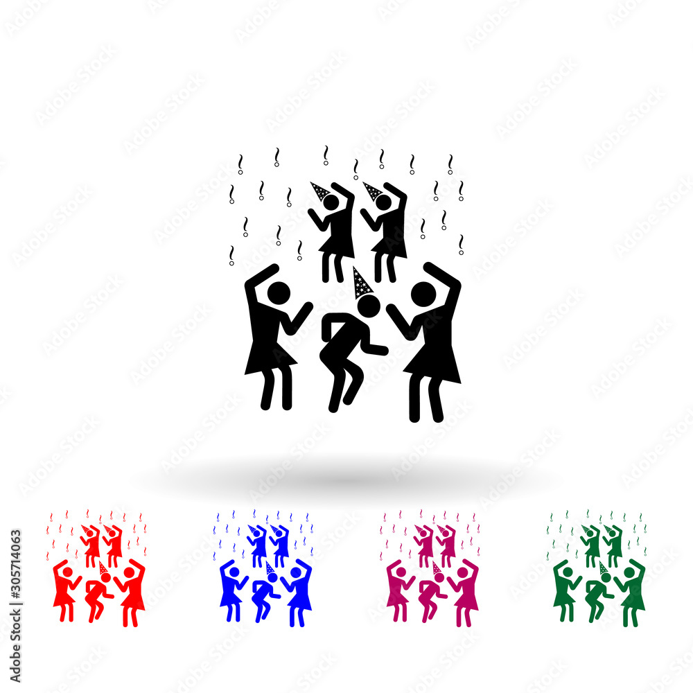 Poster party multi color icon. simple glyph, flat vector of party icons for ui and ux, website or mobile ap