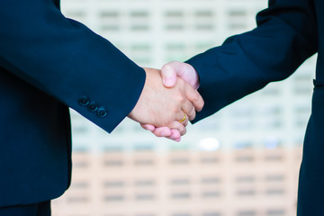 Business people shake hands to work