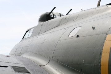 Fototapeta na wymiar Tail turret on a B-17 Flying Fortress, WW2 bomber