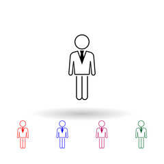 Business man multi color icon. Simple thin line, outline vector of people icons for ui and ux, website or mobile application