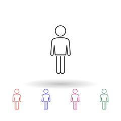 Human multi color icon. Simple thin line, outline vector of people icons for ui and ux, website or mobile application