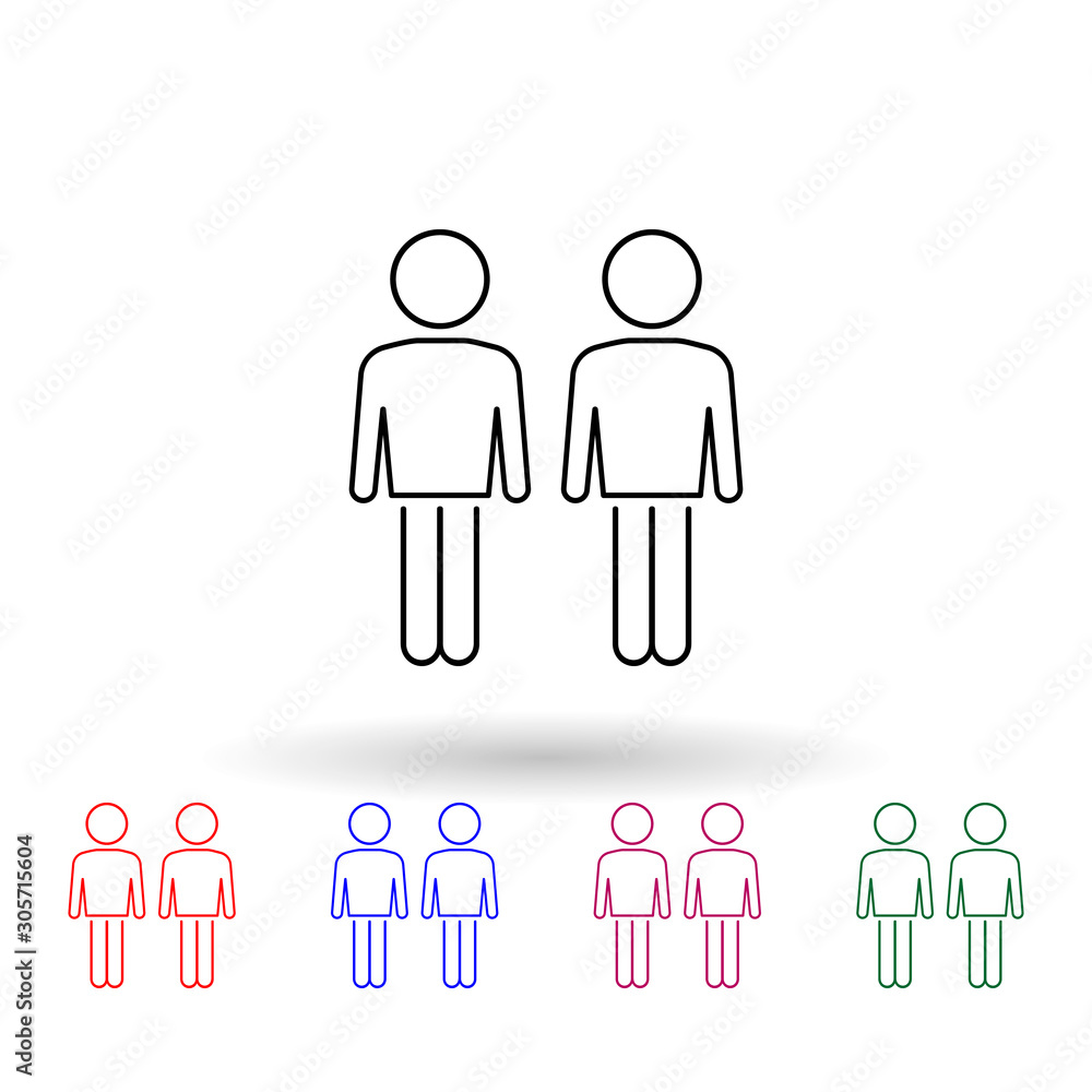 Aufkleber people multi color icon. simple thin line, outline vector of people icons for ui and ux, website or 