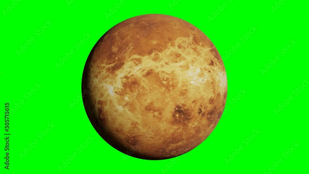 Canvas Prints planet venus rotating, solar system object in outer space isolated on green screen background, 4k lo