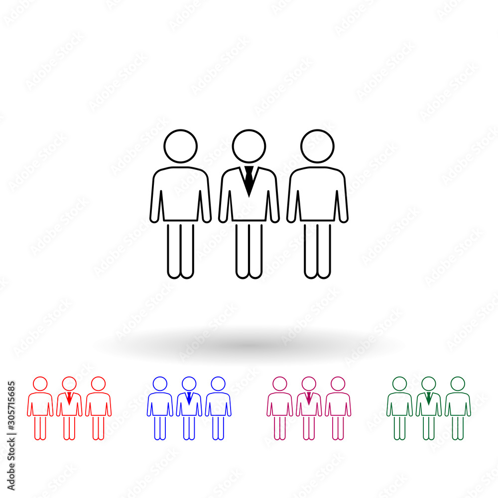 Poster relationship of business person with customers multi color icon. simple thin line, outline vector of