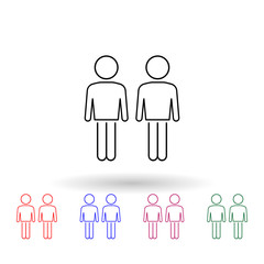 People multi color icon. Simple thin line, outline vector of people icons for ui and ux, website or mobile application