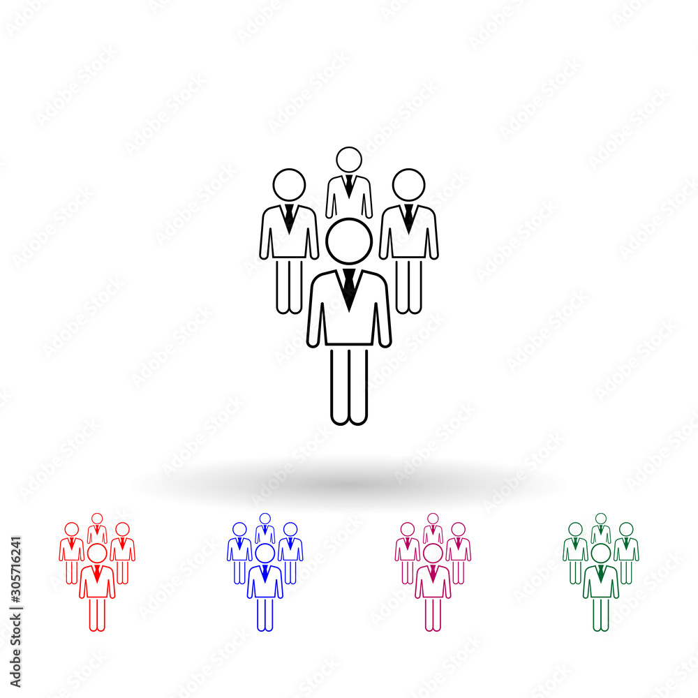 Poster business people multi color icon. simple thin line, outline vector of people icons for ui and ux, we