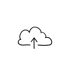 Fototapeta premium upload icon illustration with hand drawn doodle style isolated