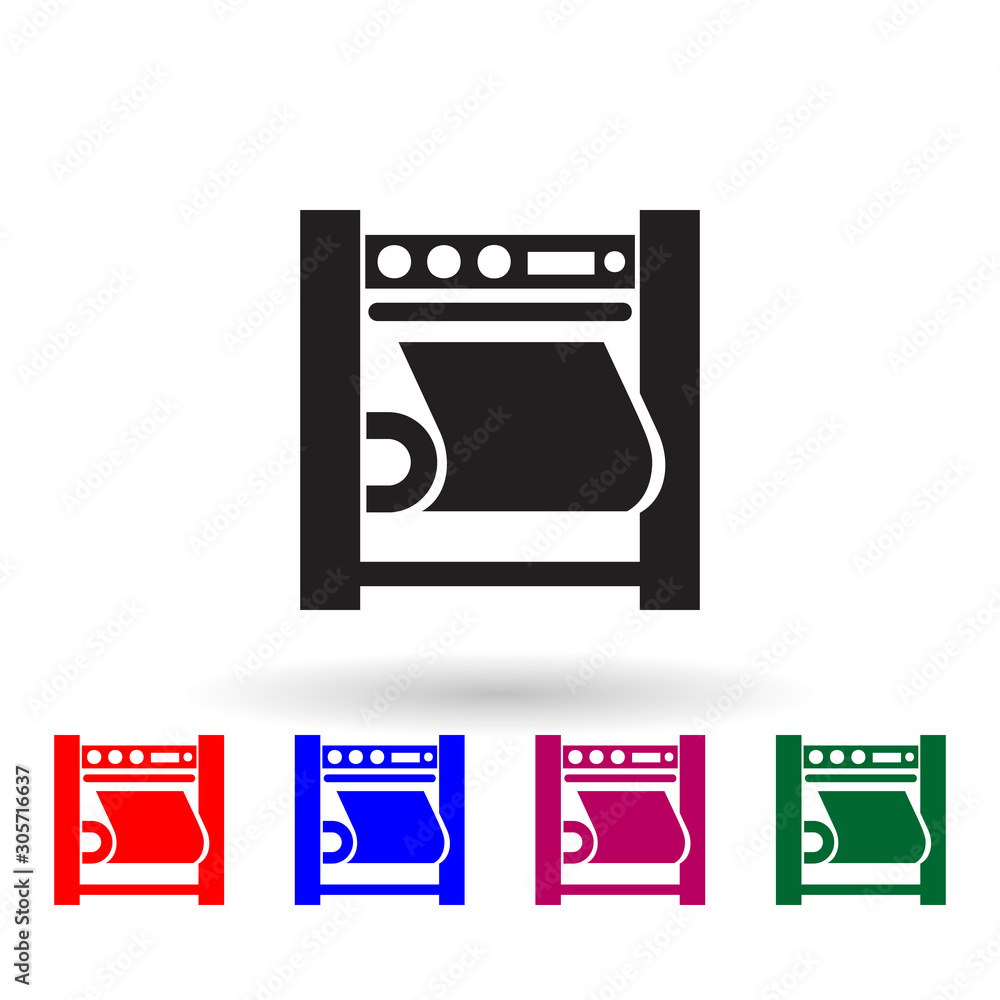 Poster machine tool multi color icon. simple glyph, flat vector of print house icons for ui and ux, website