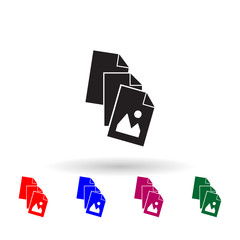 Printed pictures multi color icon. Simple glyph, flat vector of print house icons for ui and ux, website or mobile application