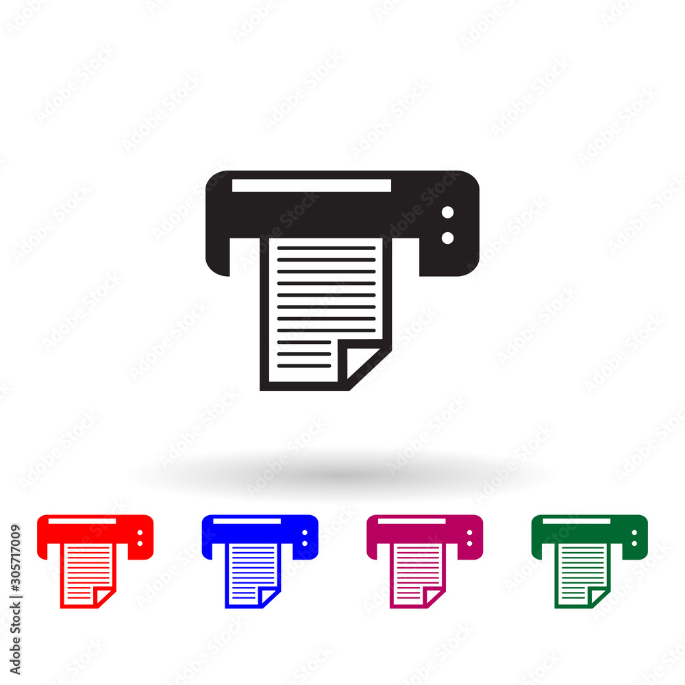 Poster printer multi color icon. simple glyph, flat vector of print house icons for ui and ux, website or m