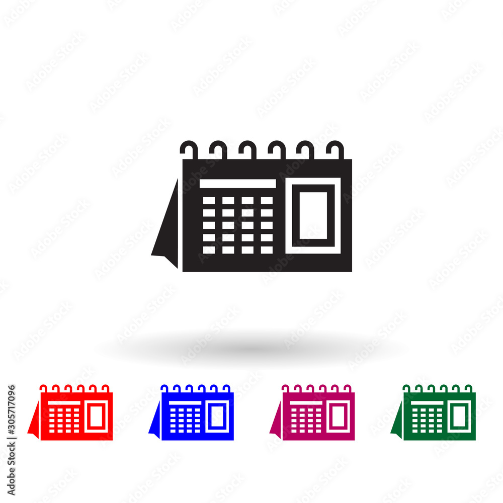 Poster the calendar multi color icon. simple glyph, flat vector of print house icons for ui and ux, website