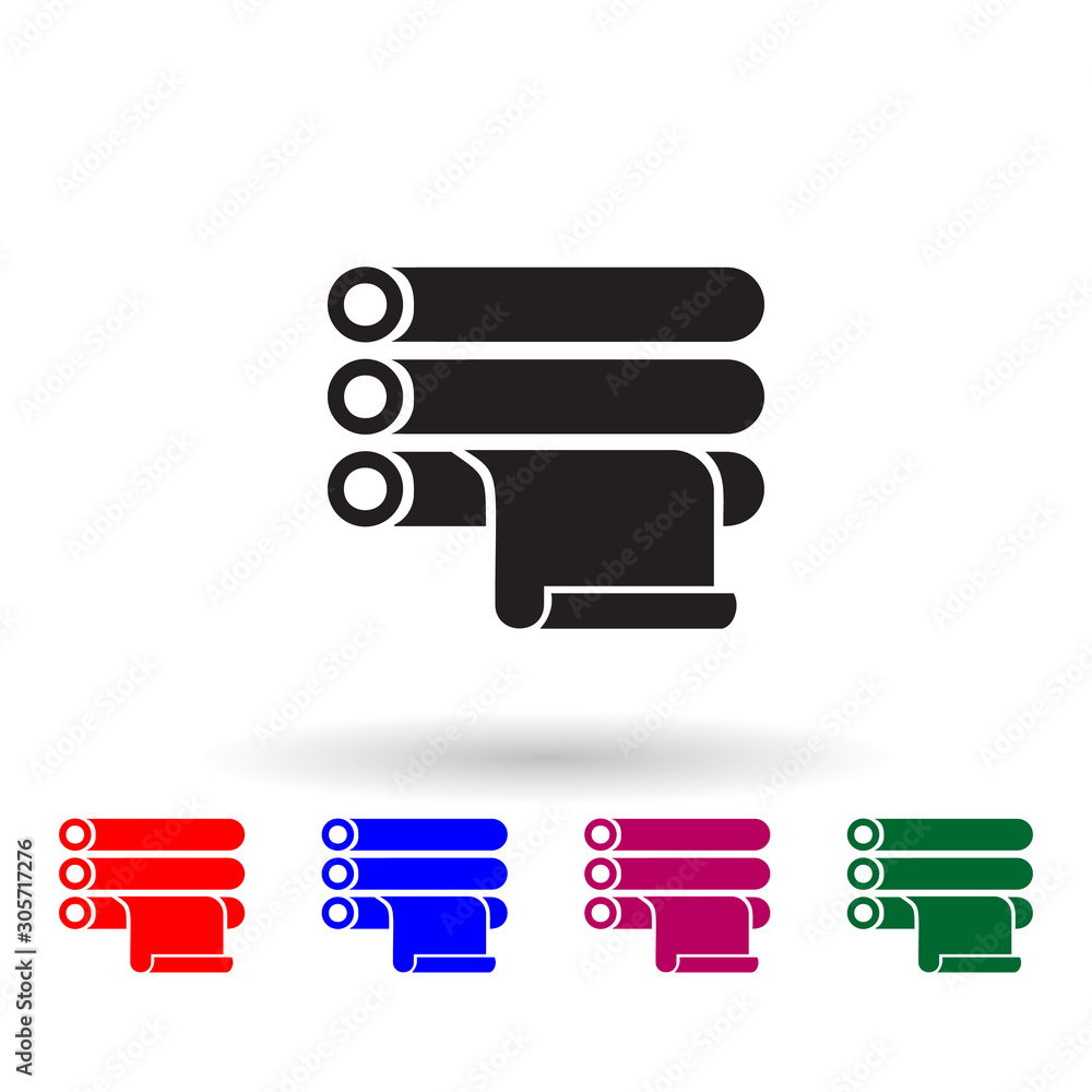 Poster printed roll multi color icon. simple glyph, flat vector of print house icons for ui and ux, website