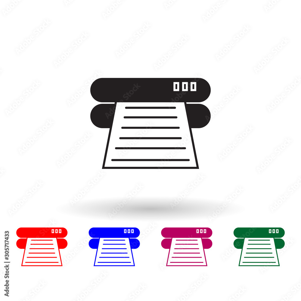 Poster paper from the printer multi color icon. simple glyph, flat vector of print house icons for ui and u