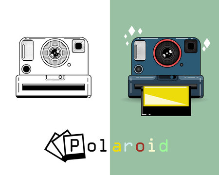 vreemd Grijpen ijs polaroid camera vector set of polaroid logo Stock Vector | Adobe Stock