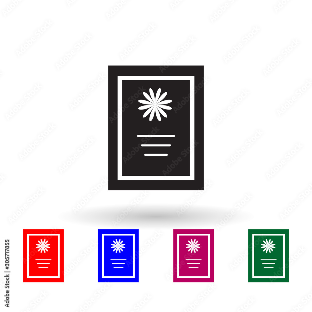 Poster card multi color icon. simple glyph, flat vector of print house icons for ui and ux, website or mobi