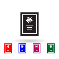 Card multi color icon. Simple glyph, flat vector of print house icons for ui and ux, website or mobile application