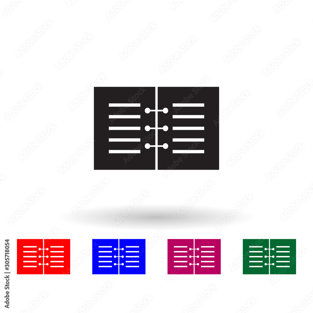 Poster notebook multi color icon. simple glyph, flat vector of print house icons for ui and ux, website or 
