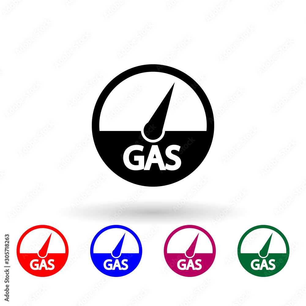 Poster gas indicators multi color icon. simple glyph, flat vector of profit icons for ui and ux, website or
