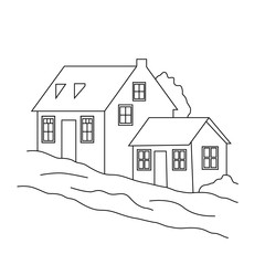 house outline vector design can for children coloring