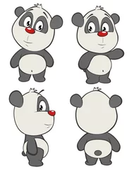 Gordijnen Vector Illustration of a Cute Cartoon Character Panda for you Design and Computer Game © liusa