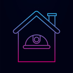 Helmet and housenolan icon. Simple thin line, outline vector of real estate icons for ui and ux, website or mobile application