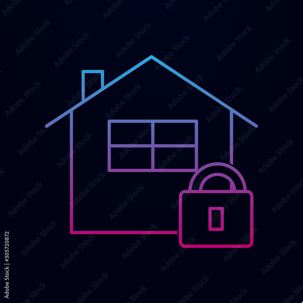 Poster vector home lock nolan icon. simple thin line, outline vector of real estate icons for ui and ux, we