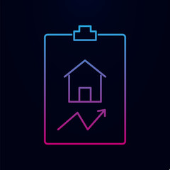 Home arrow in dashboard nolan icon. Simple thin line, outline vector of real estate icons for ui and ux, website or mobile application