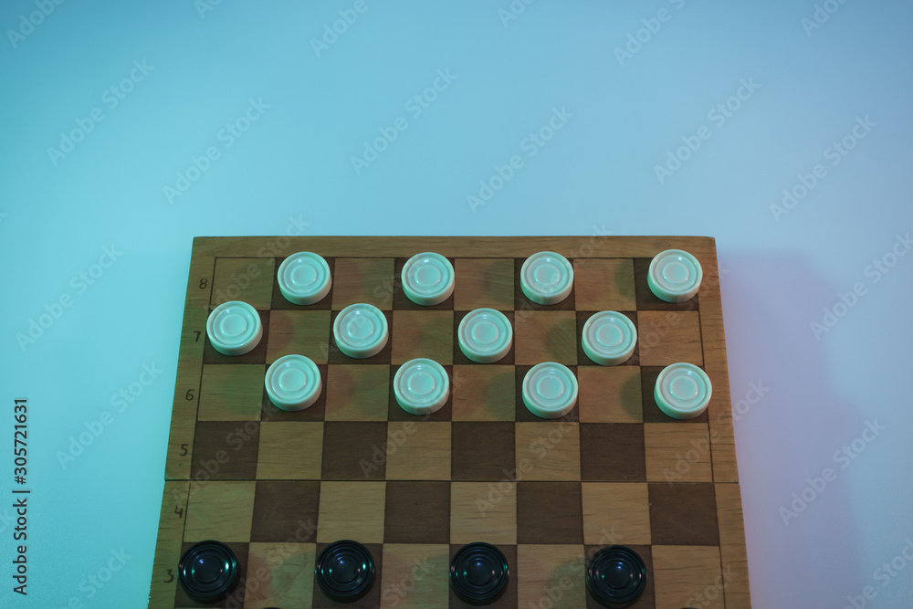 Aufkleber beautiful vintage chess board with chess in the color light. background banner texture.