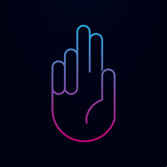 Hamsa hand nolan icon. Simple thin line, outline vector of religion icons for ui and ux, website or mobile application