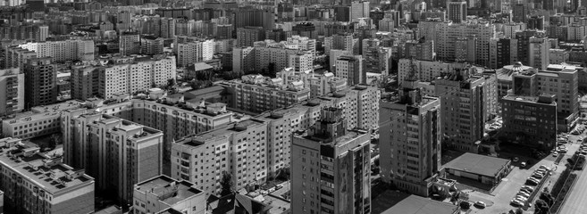 Aerial view of Ulaanbaatar, the capital of Mongolia, circa June 2019