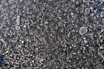 Frosty pattern on the surface in winter season